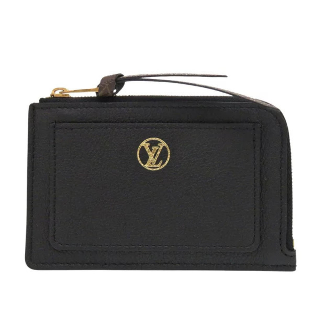 Louis Vuitton Portecarte Lowkey Leather Black Card Case Wallet Coin LV
